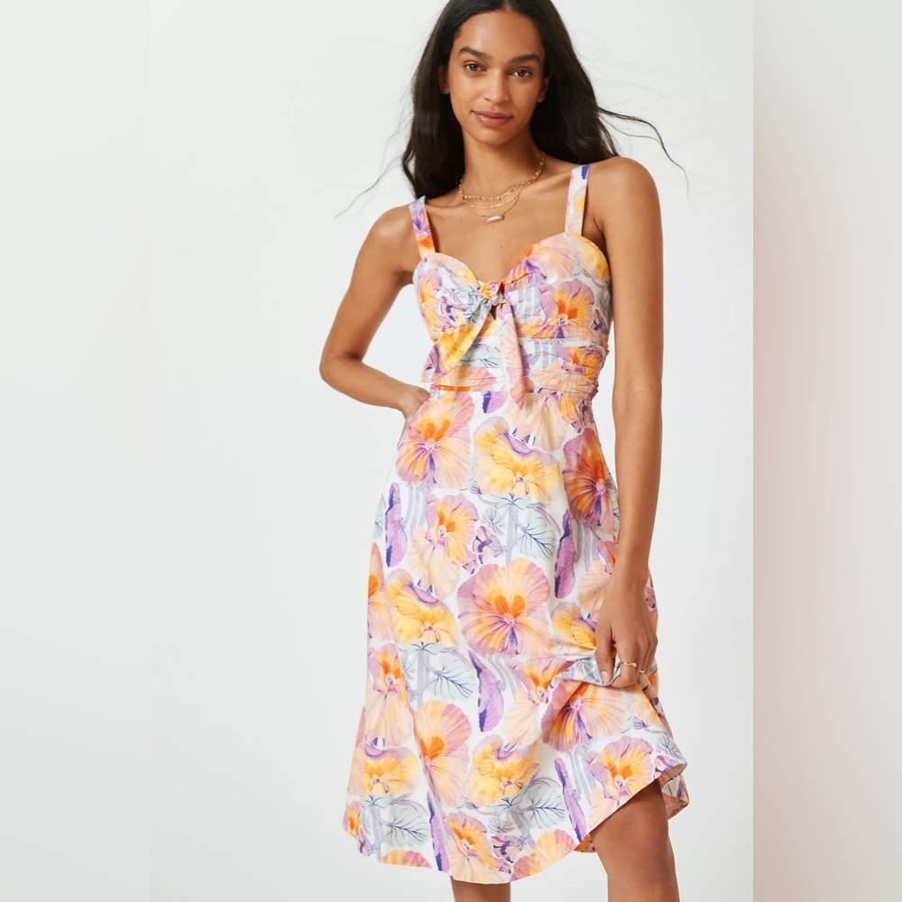 Anthropologie Cecilia Pettersson Tie-Front Midi Dress size 2